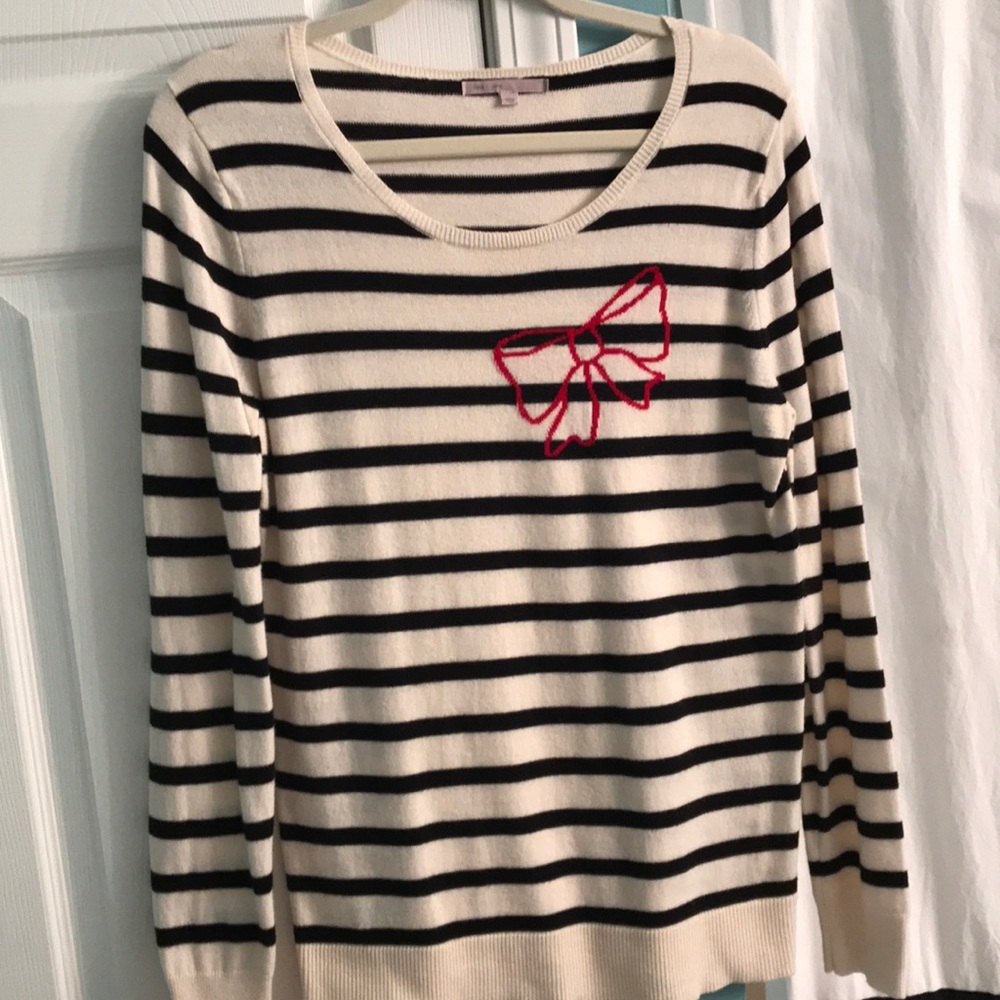 Striped bow sweater